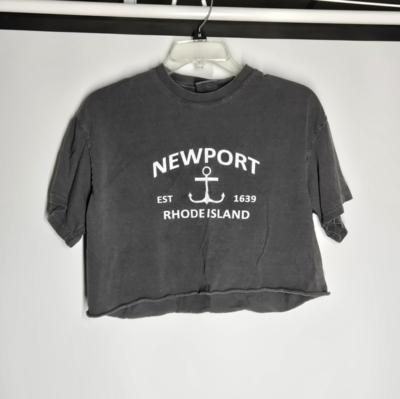 Comfort Colors Tops - Comfort Colors Gray Newport Crop Top
